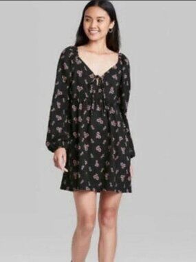 New long sleeve floral peasant dress Large